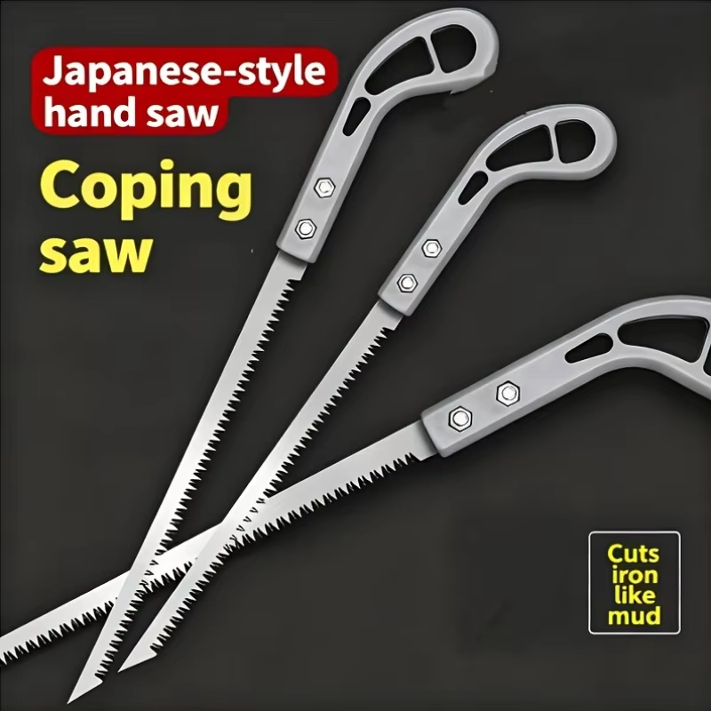 Gardening Hand Tools Japanese - 3本セットの和式手鋸。庭や園芸で枝を切るのに適しており、木を伐採するための道具としても使用可能。人間工学に基づいた設計。