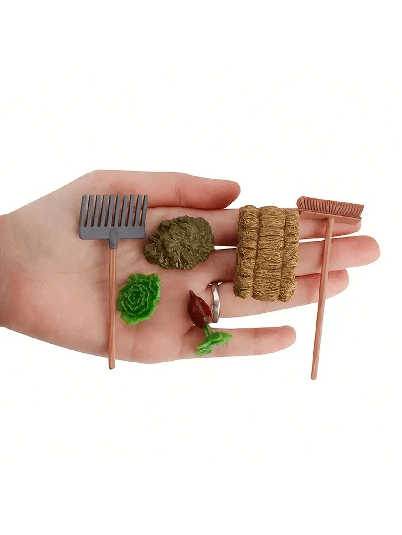 ドールハウスミニチュア農具、ガーデンシャベル、熊手、芝刈り機 - Gardening Tools Vegetables のレビューと価格