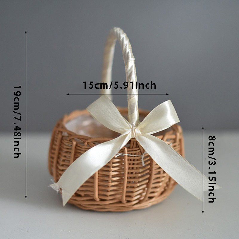 手織りのウェディングフラワーバスケット ハンドル付き 籐雑貨 - Gardening Tools Girls のレビューと価格