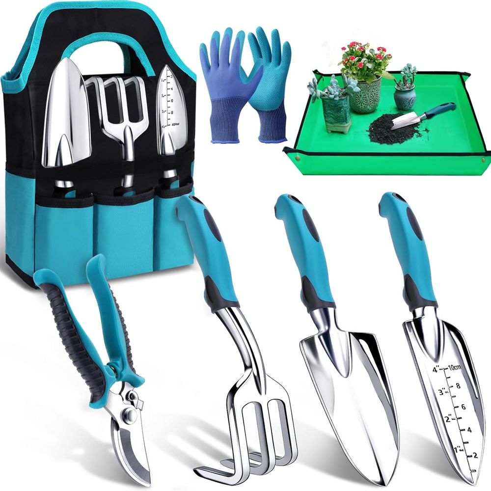 丈夫な7点セットのガーデニングツールセット。移植用スコップ、 - Gardening Tools Essential のレビューと価格